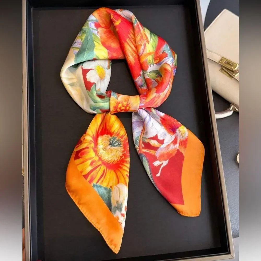 Floral Orange Scarf N1377